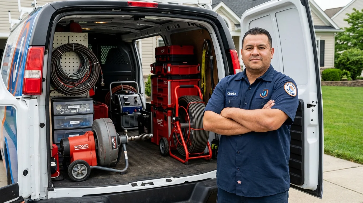 Professional drain cleaning equipment and Johns Plumbing LLC plumber in Paducah