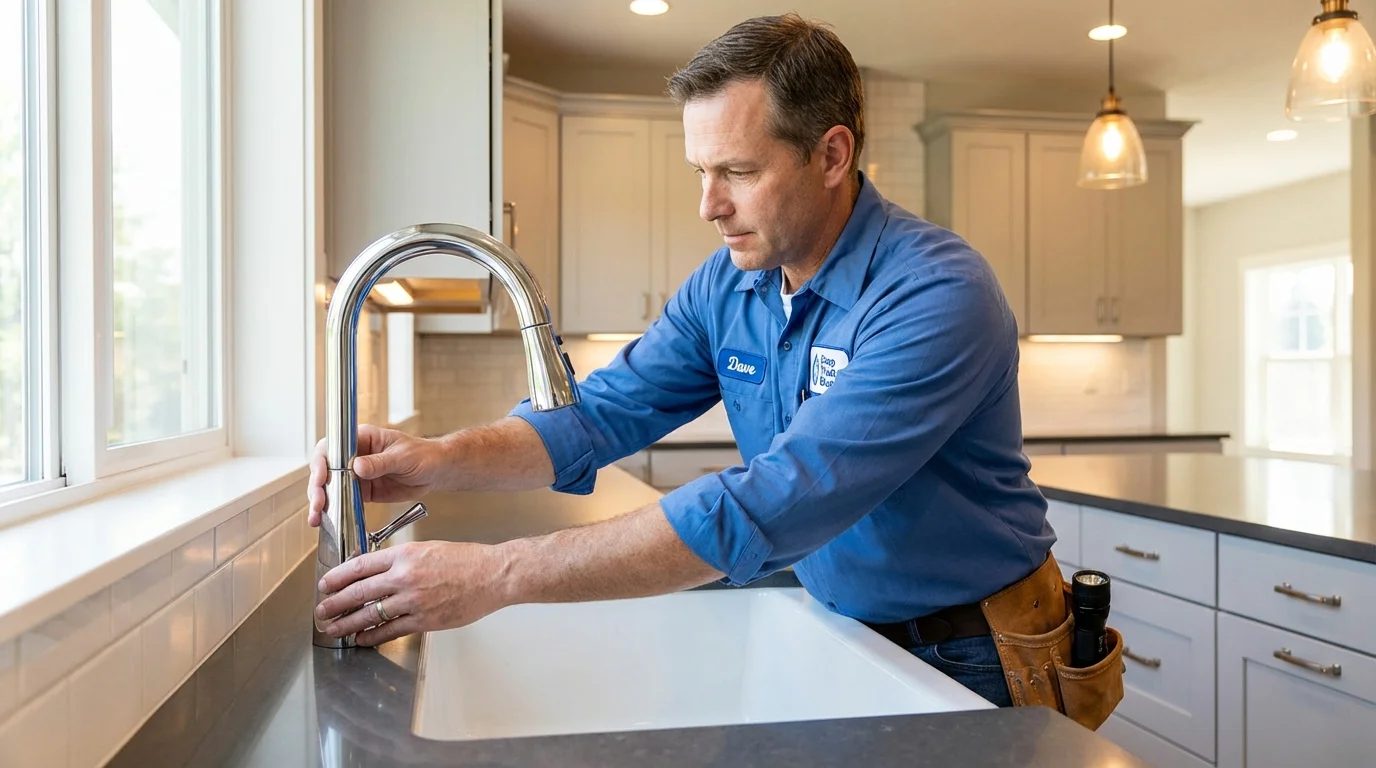 Kitchen faucet installation by Johns Plumbing LLC in Paducah