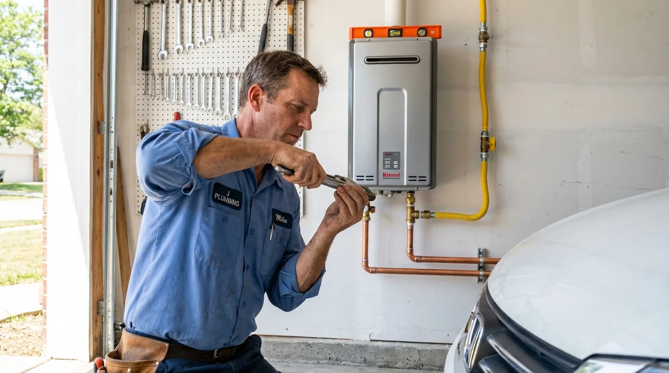 Tankless water heater installation by a Johns Plumbing LLC plumber in Paducah